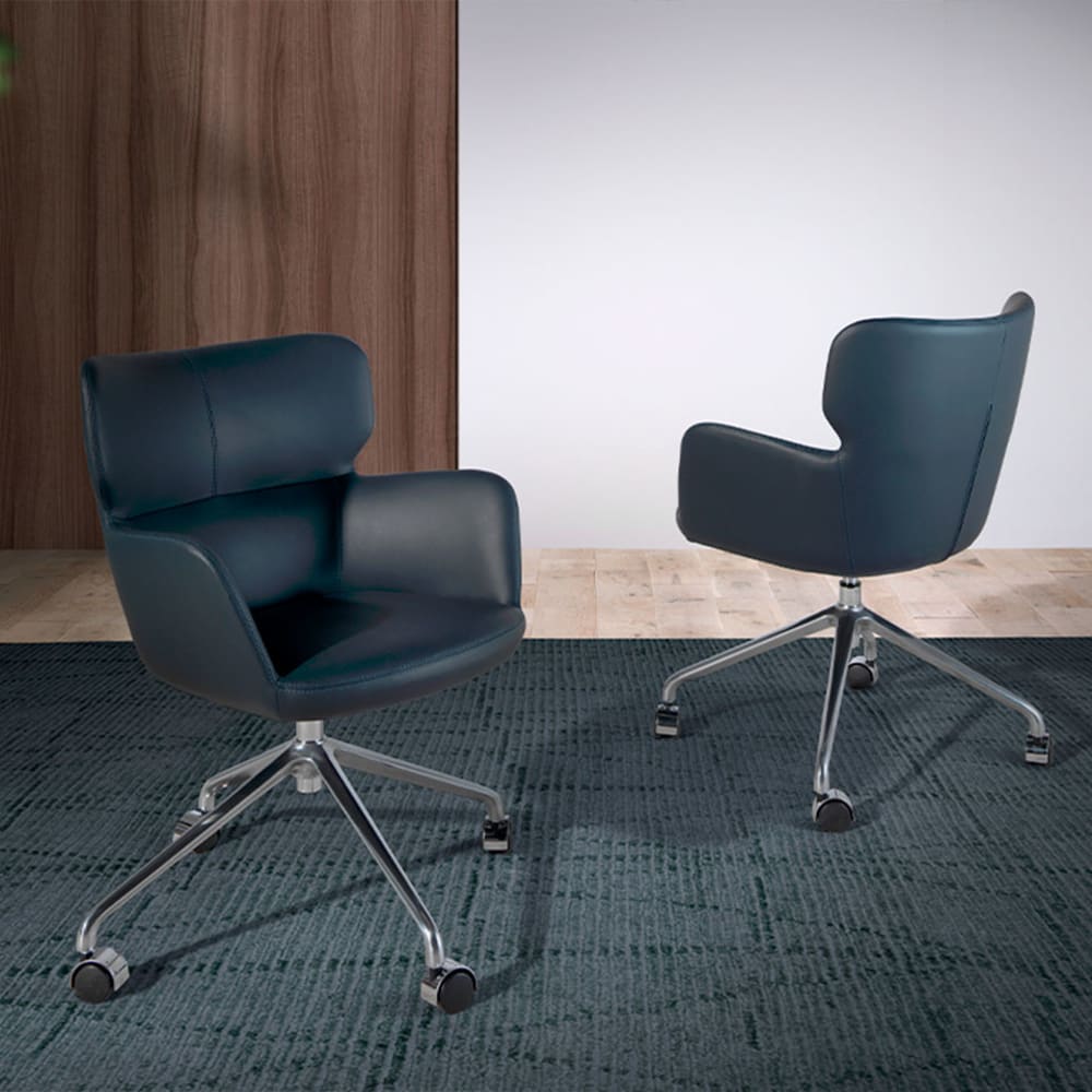 Blauer Büro-Drehstuhl mit Armlehnen - Maisons Du Monde