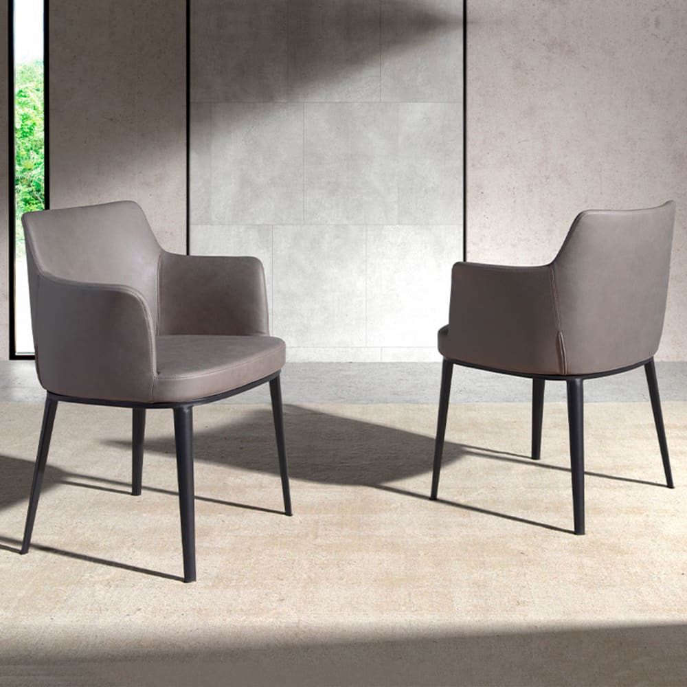 Silla comedor tela y patas acero negro - Maisons du Monde