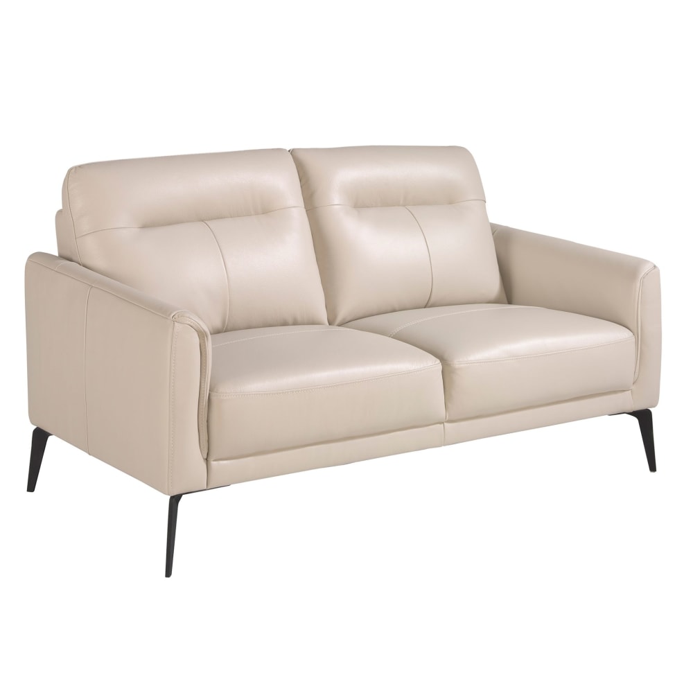 Divano a 2 posti in pelle grigio taupe - Modello Contemporaneo - Pelle