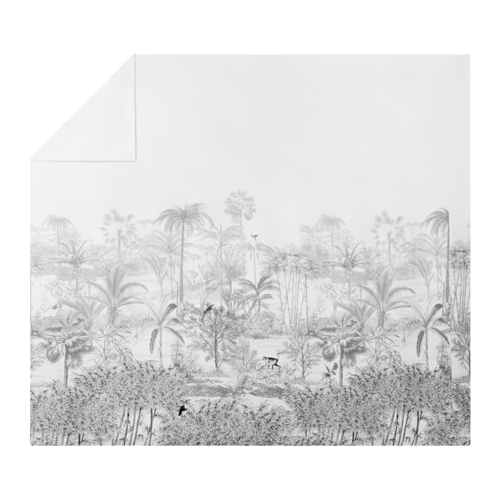 Housse de couette en satin de coton bio blanc 260x240 - Maisons du Monde