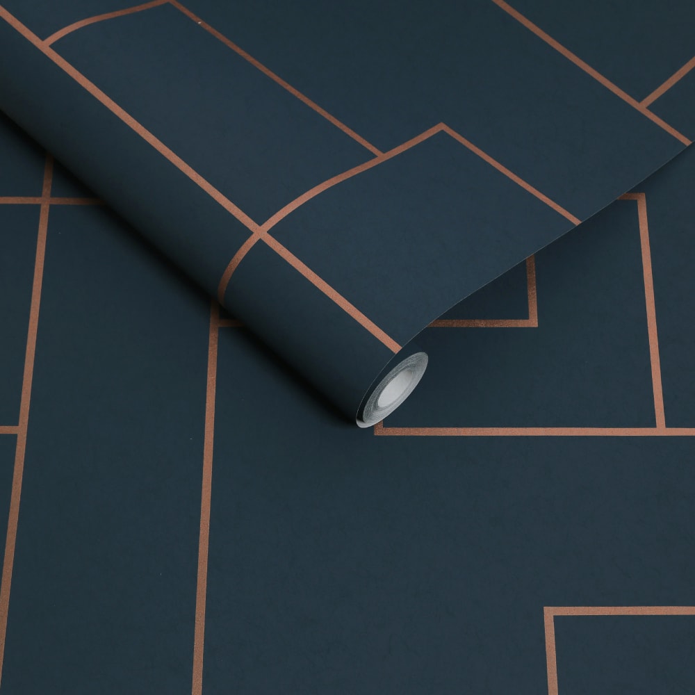 Papier peint primo cobalt foncé et or 1005 x 52cm — vue 4