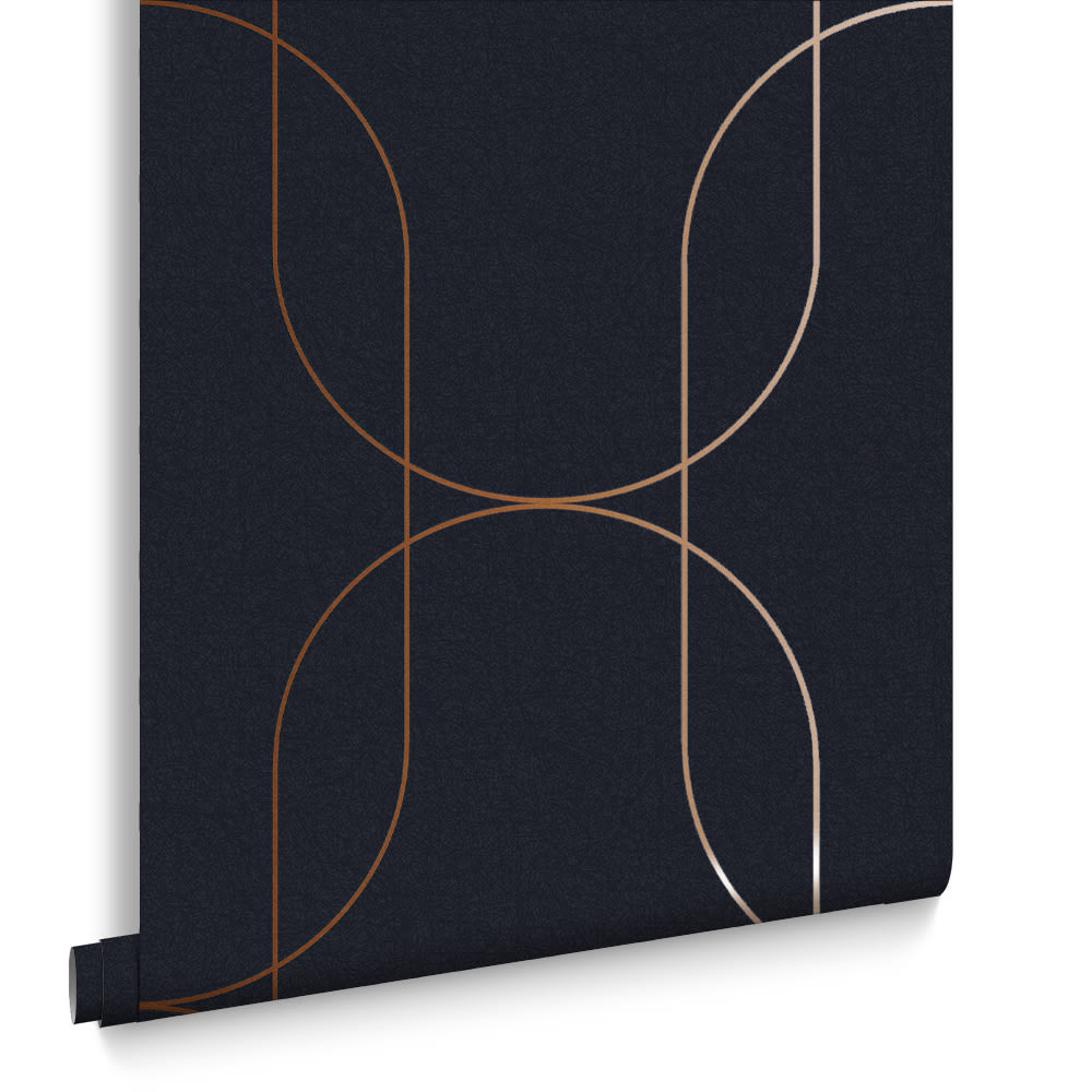 Papier peint palais bleu cuivre 1005x52cm — vue 3