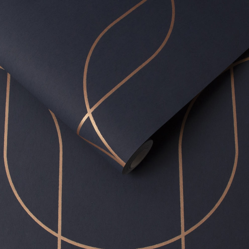 Papier peint palais bleu cuivre 1005x52cm — vue 4