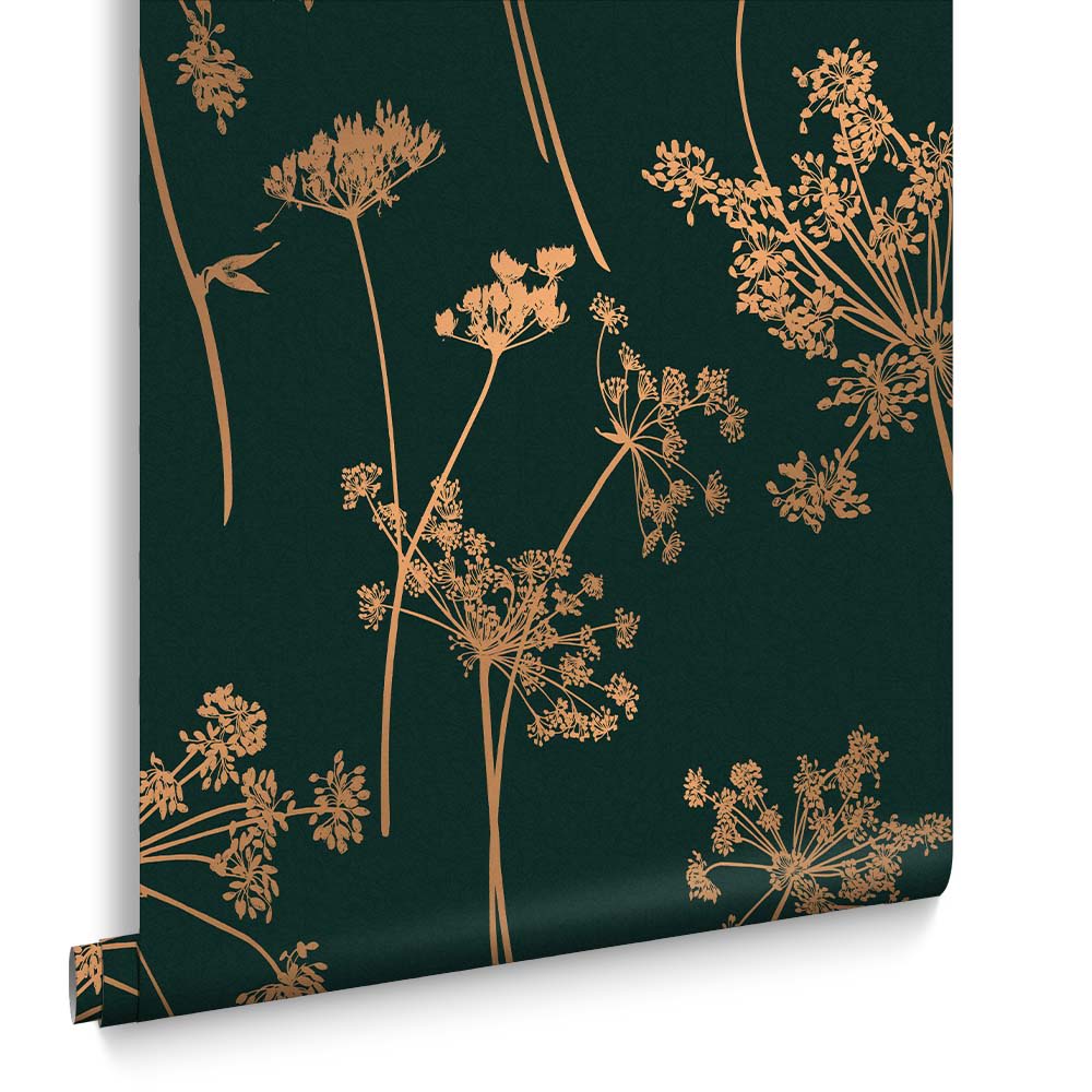 Papier peint anthriscus émeraude 1005x52cm - Maisons du Monde