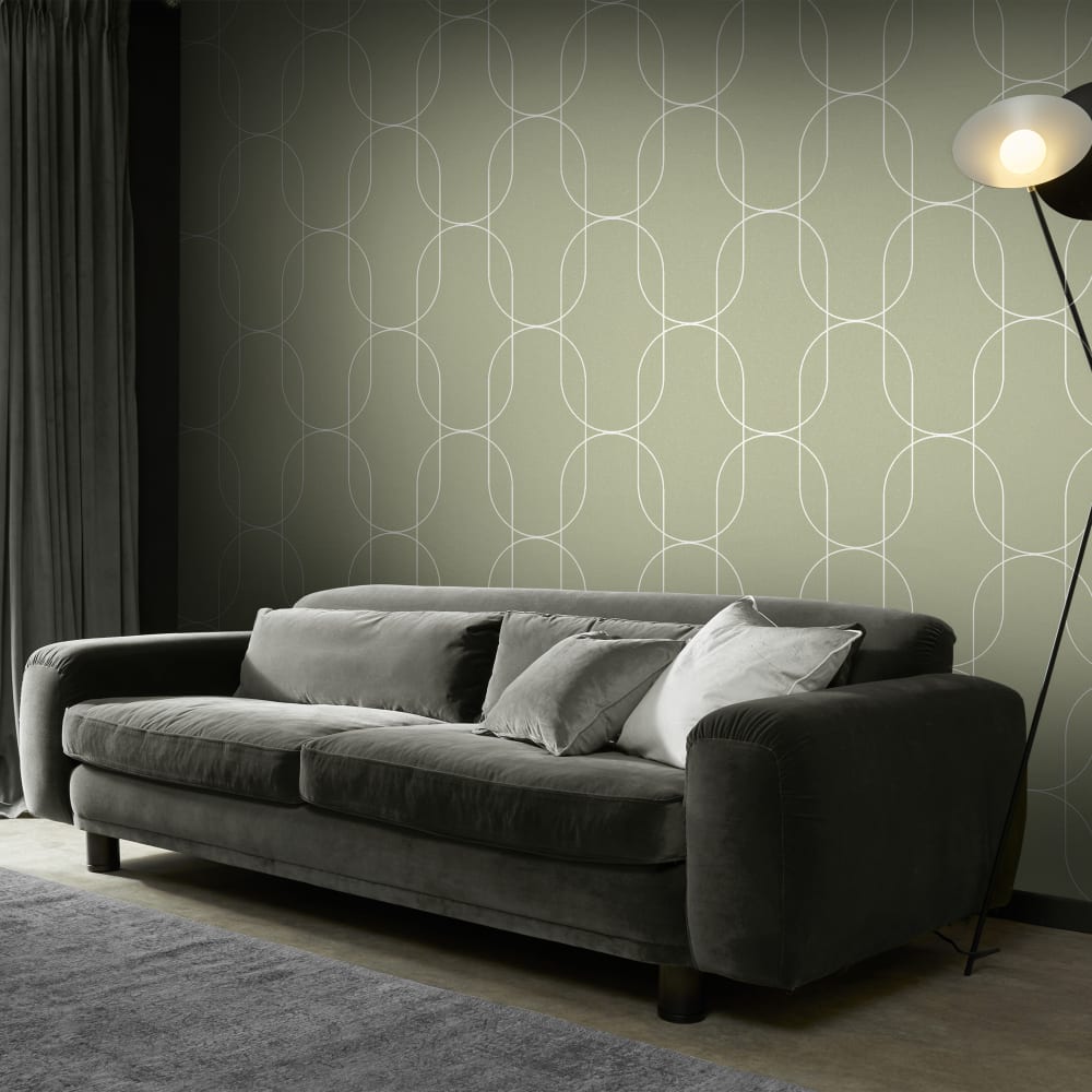 Carta da parati palais salvia 1005 x 52cm - Modello Classico chic - Verde - Tessuto non tessuto