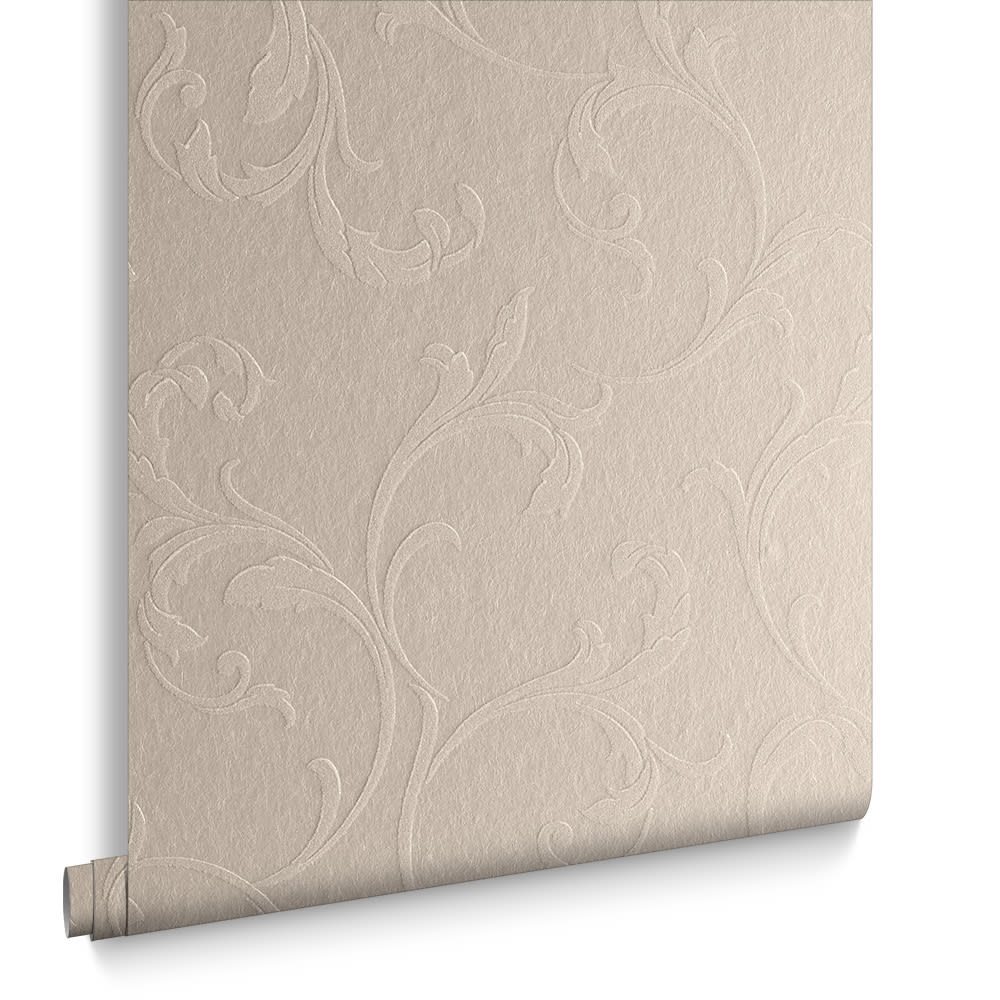 Papier peint baroque perlé blanc 1005x52cm — vue 3