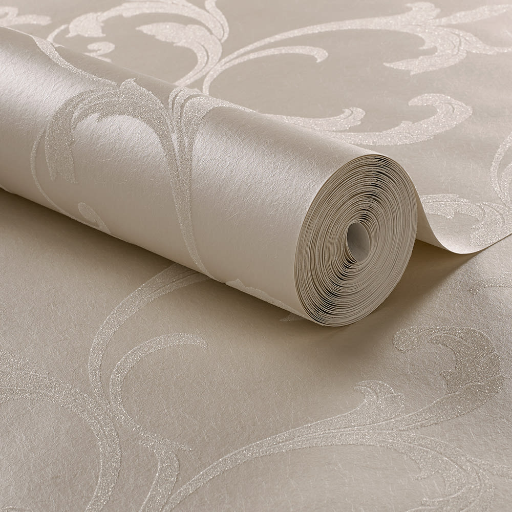 Papier peint baroque perlé blanc 1005x52cm — vue 4