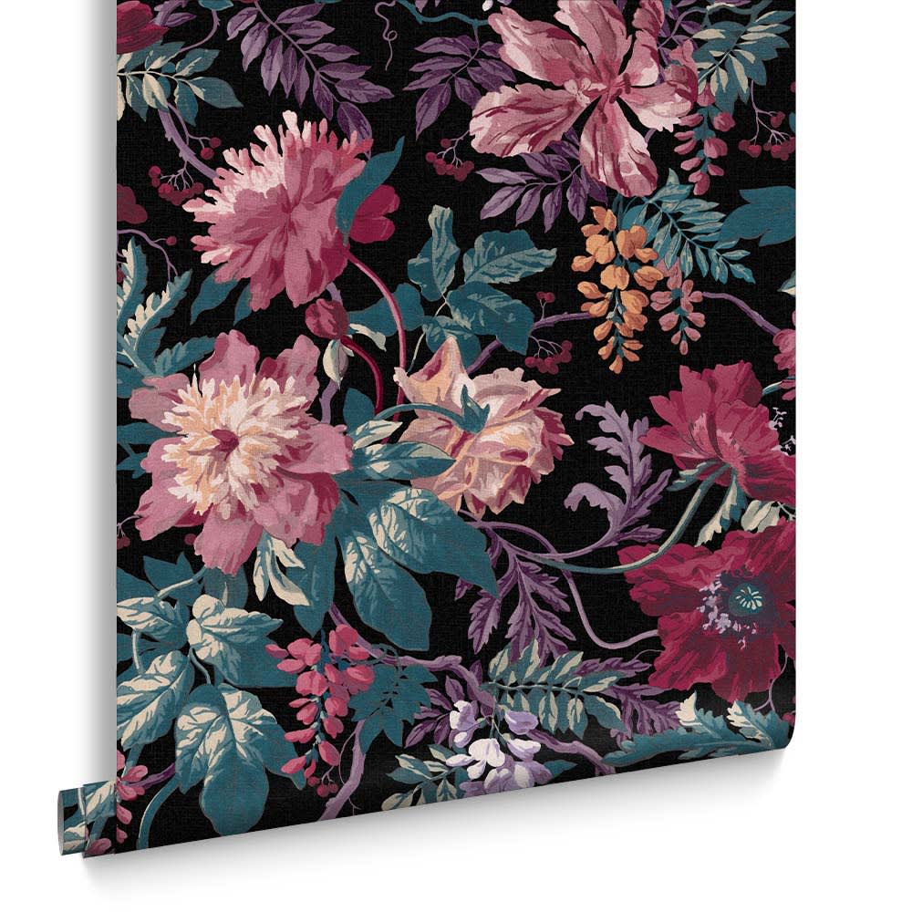 Papier peint florenzia rose vert 1005 x 52cm - Maisons du Monde