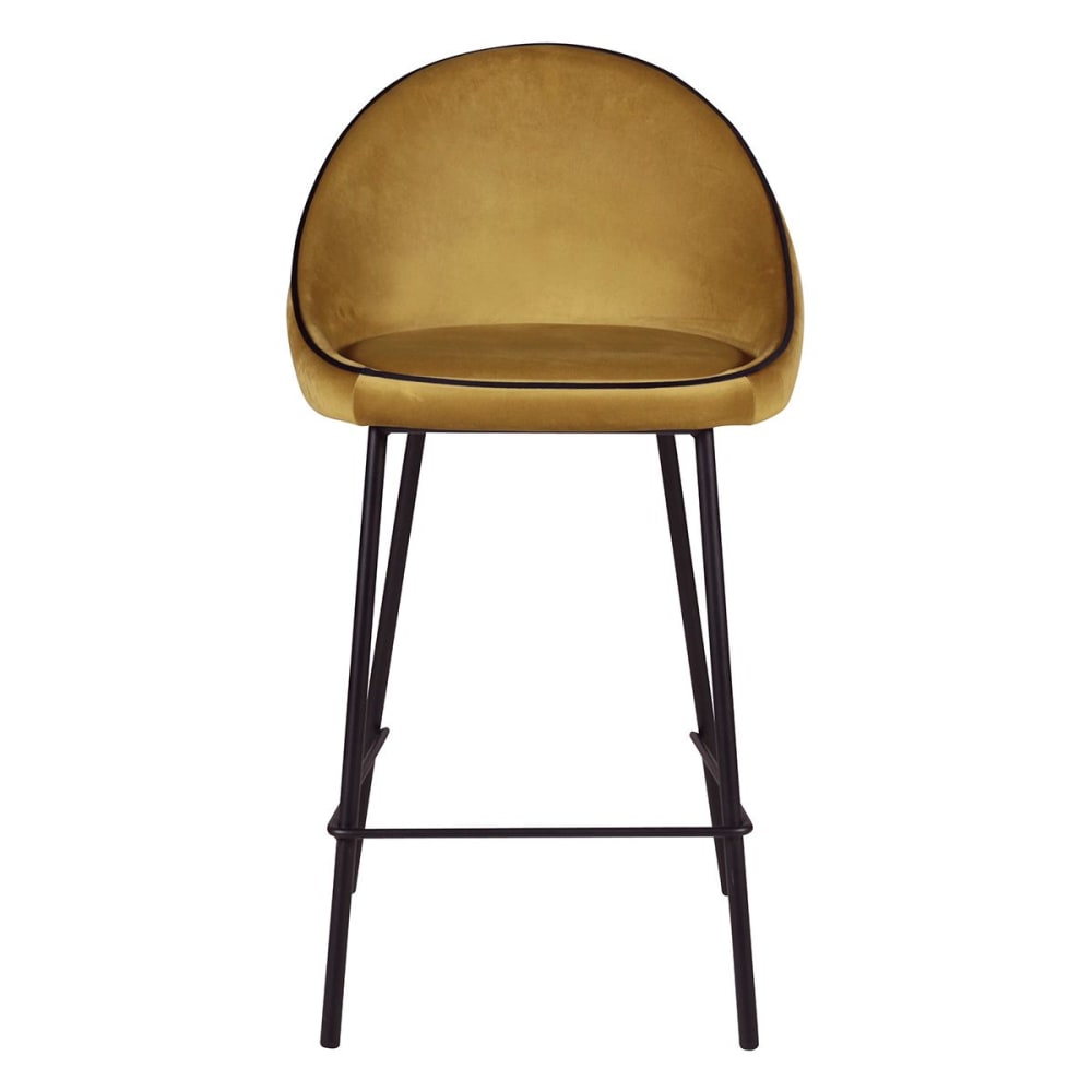 Chaise de bar velours ocre
