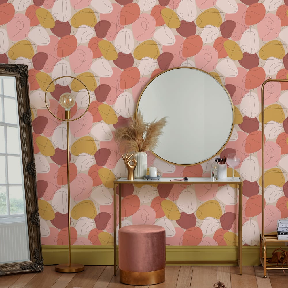 Papier peint mood peachy ocre rose 1005x52cm