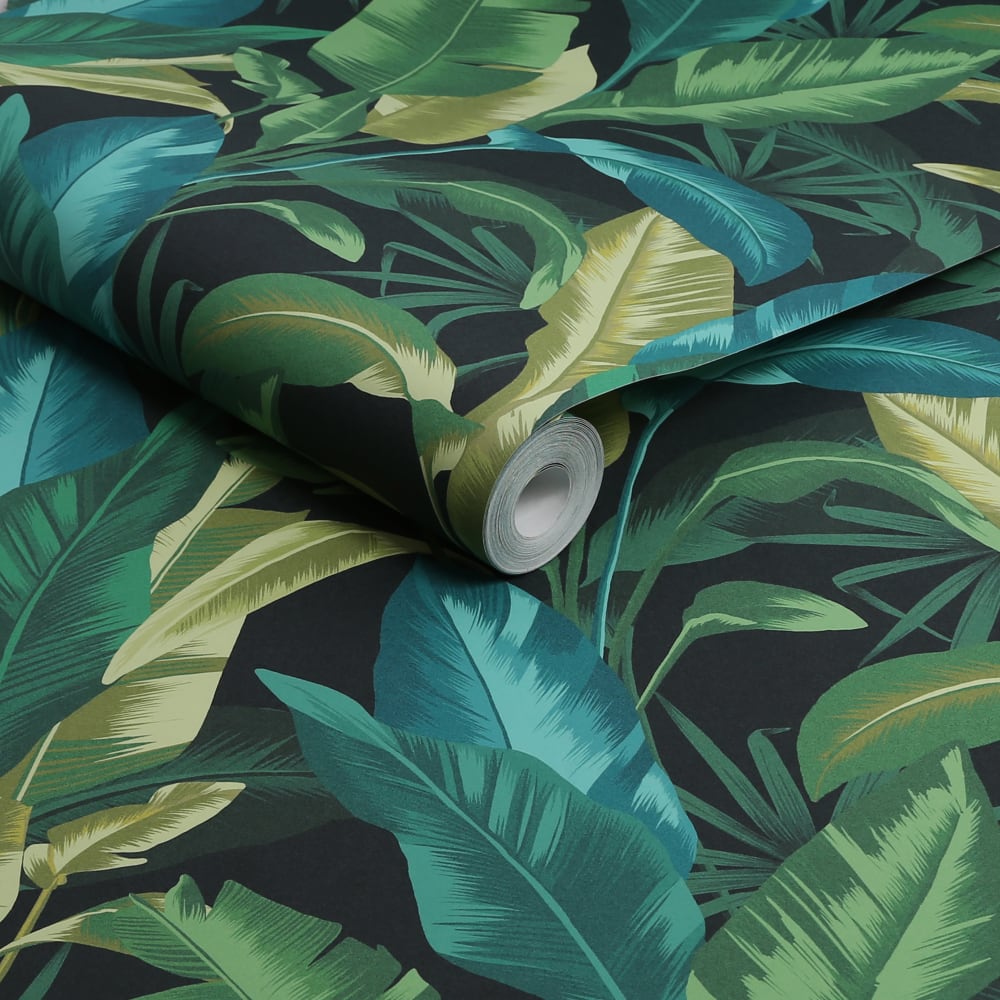 Papier peint leaf it out midnight 1005x52cm — vue 4