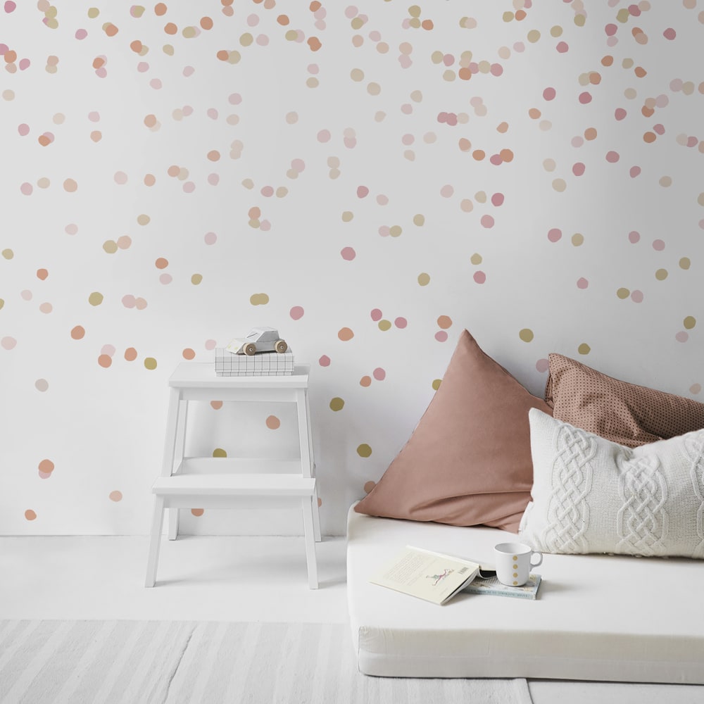 Art for the Home Fresque panoramique confetti rose doré 300x280cm style classique chic - Intissé