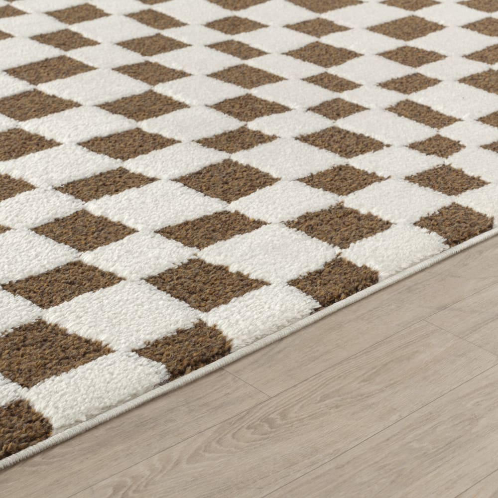 Tapis scandinave à carreaux terracotta 160x213 — vue 4