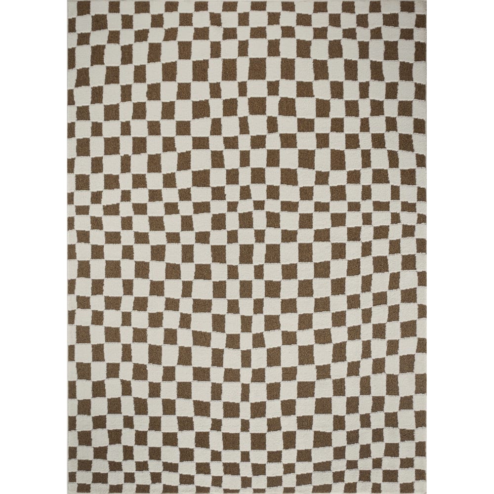 Tapis scandinave à carreaux terracotta 200x275 - Maisons du Monde