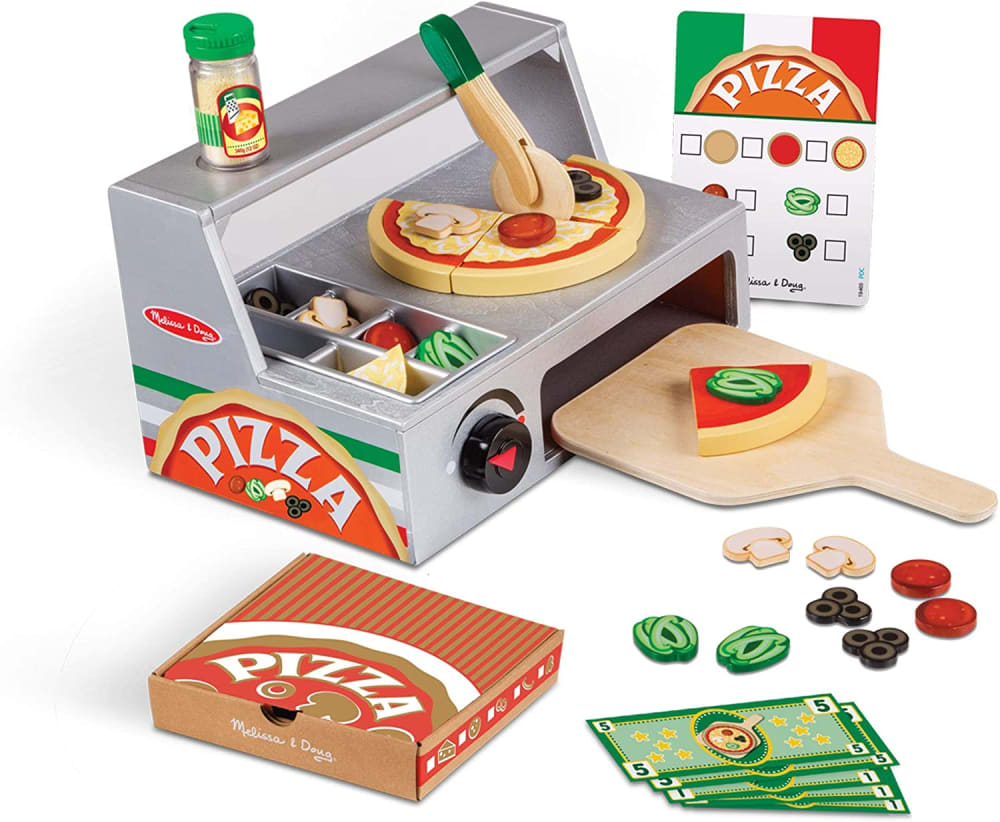 Melissa & Doug Pizzatheke aus Holz GRAU HOLZ Kinder