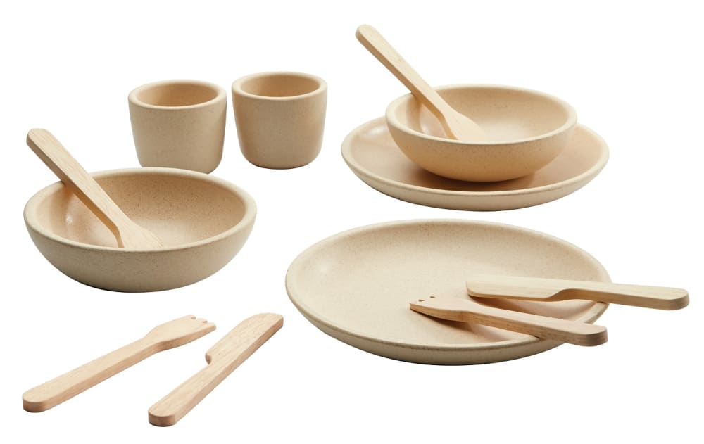 PLAN TOYS Dinner-Set BEIGE HOLZ Kinder
