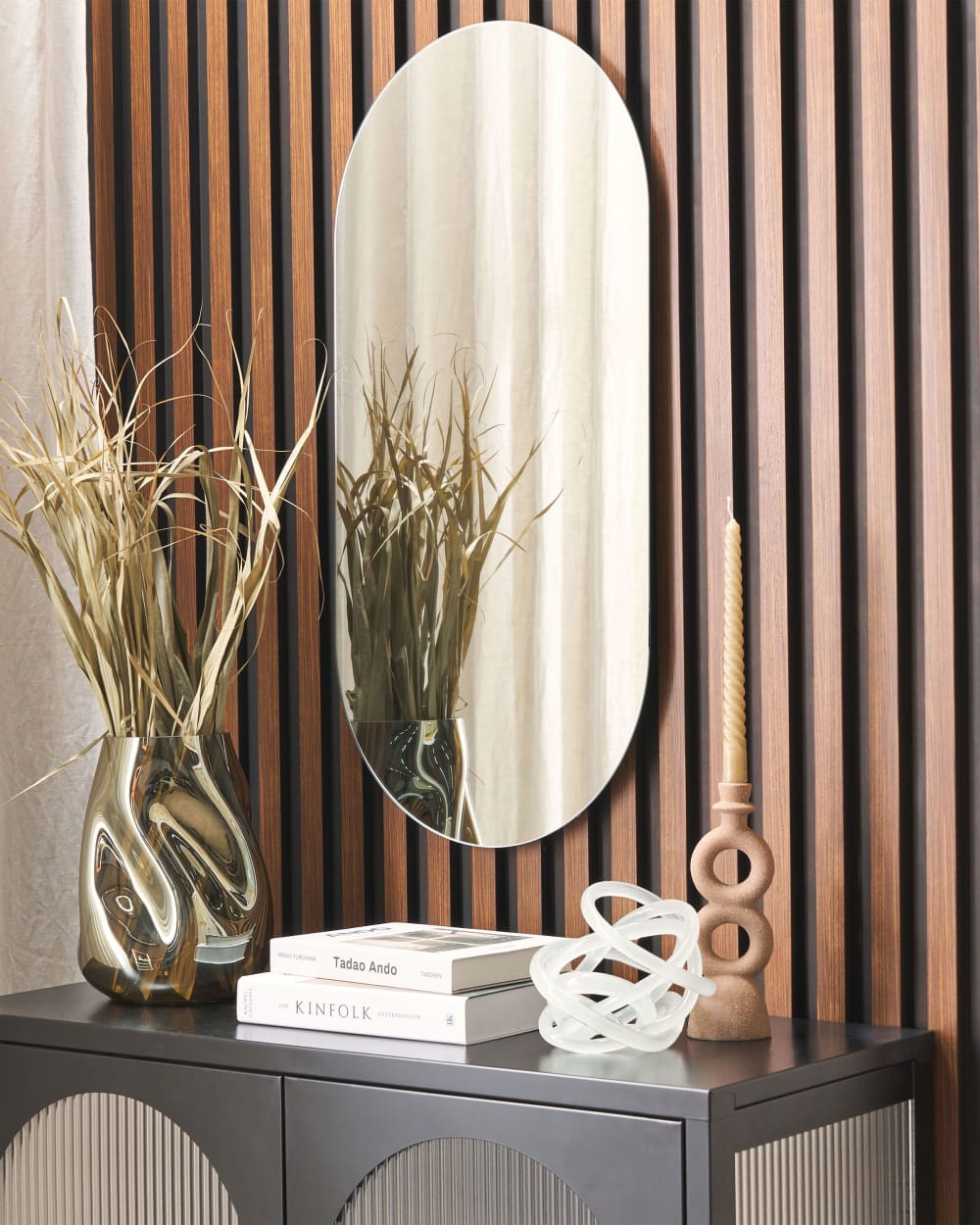 Beliani Wandspiegel aus Glas 80 x 40, silber style modern - Glas