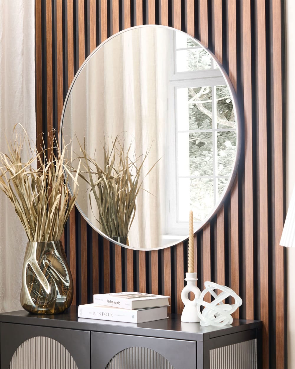 Beliani Wandspiegel aus Glas 80 x 80, silber style classic chic - Aluminium