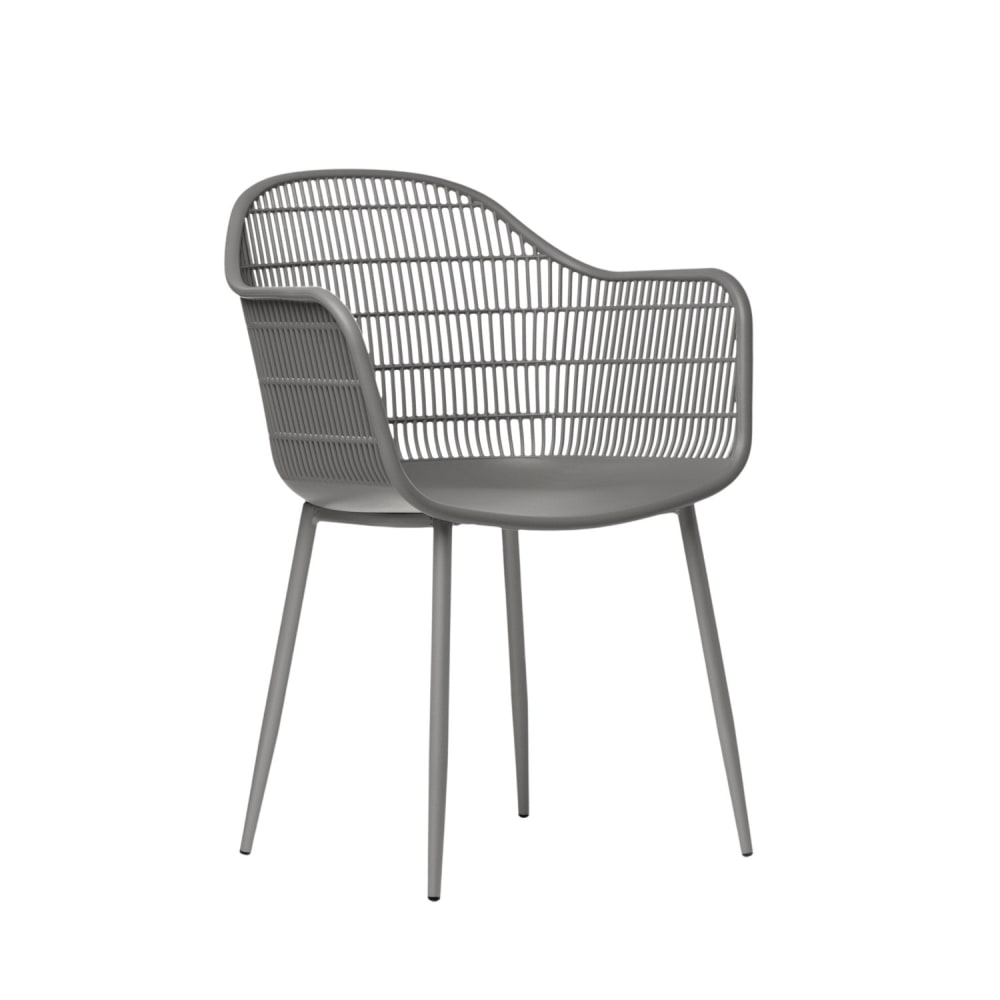 Silla de jardín de polipropileno gris 62 cm x 85 cm