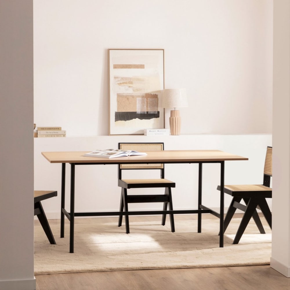 Mesa fija efecto madera natural 160 cm x 75 cm - Maisons du Monde