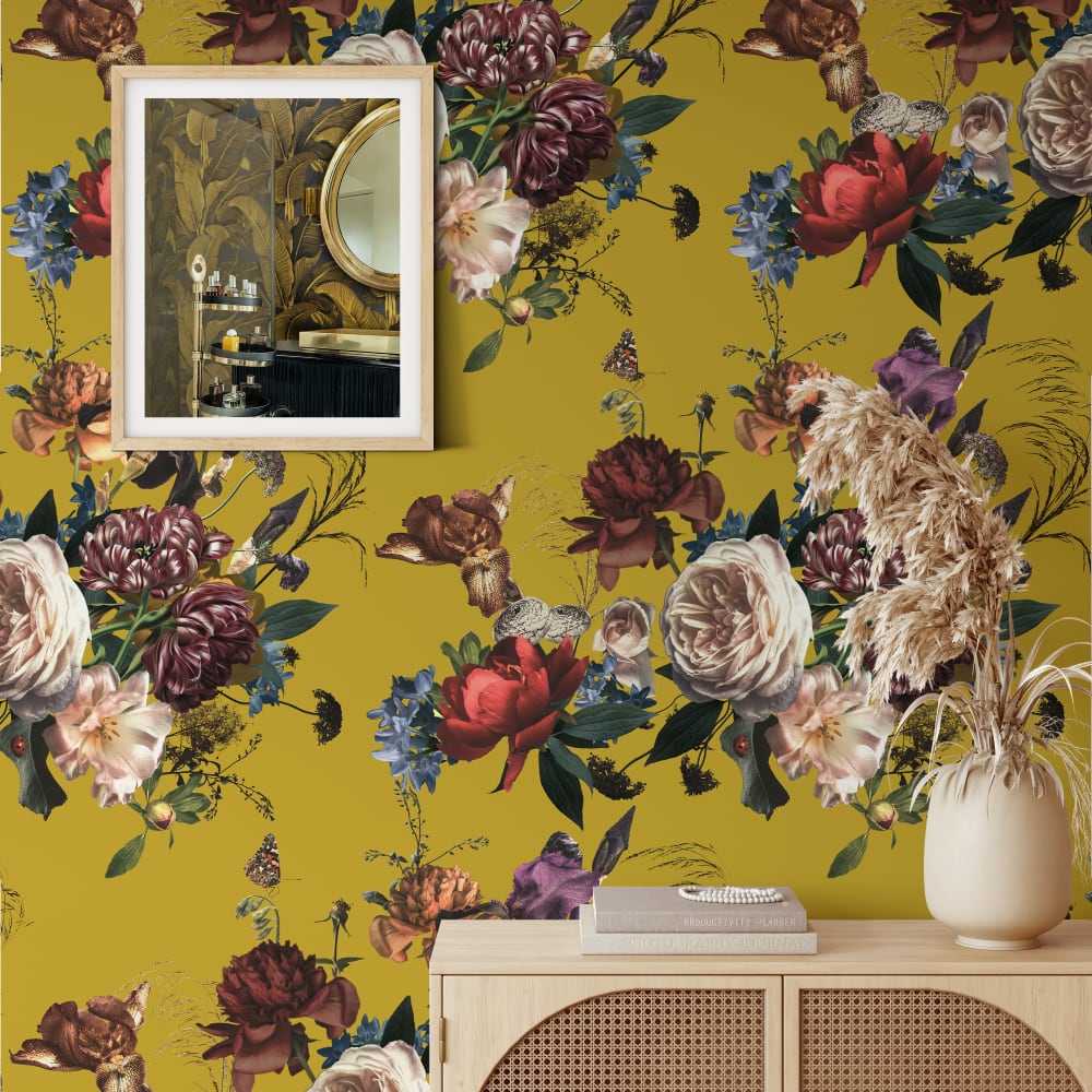 Papier Peint Floral, papier véritable, 200x280cm, 8 feuilles — vue 3