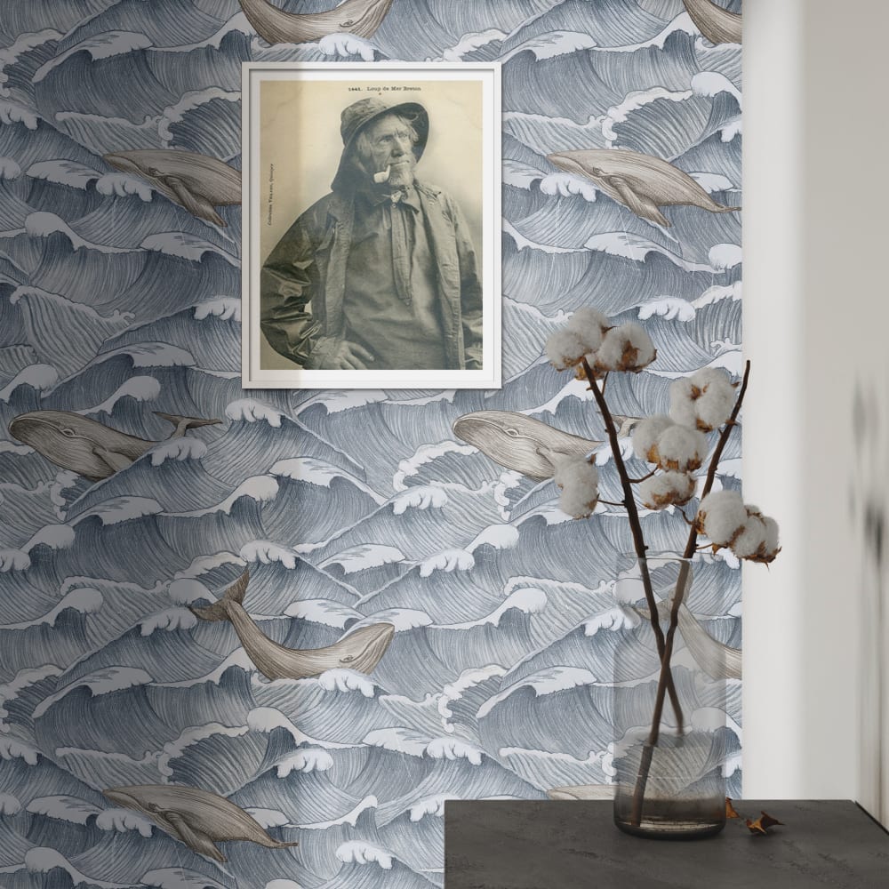 Papier Peint Baleines, papier véritable, 200x280cm, 8 feuilles — vue 3