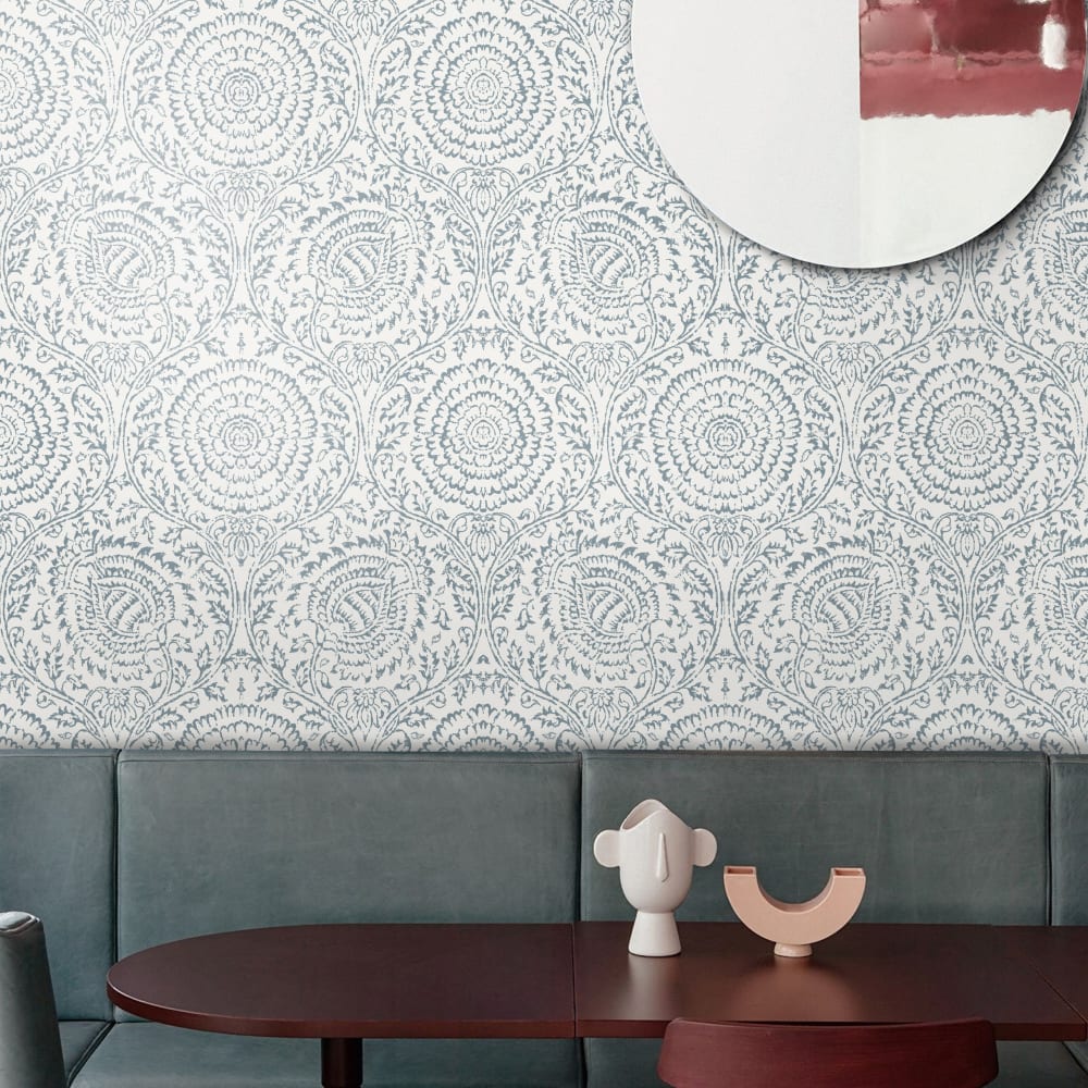 Carta da Parati Damascata in vera carta, 200x280cm, 8 fogli -