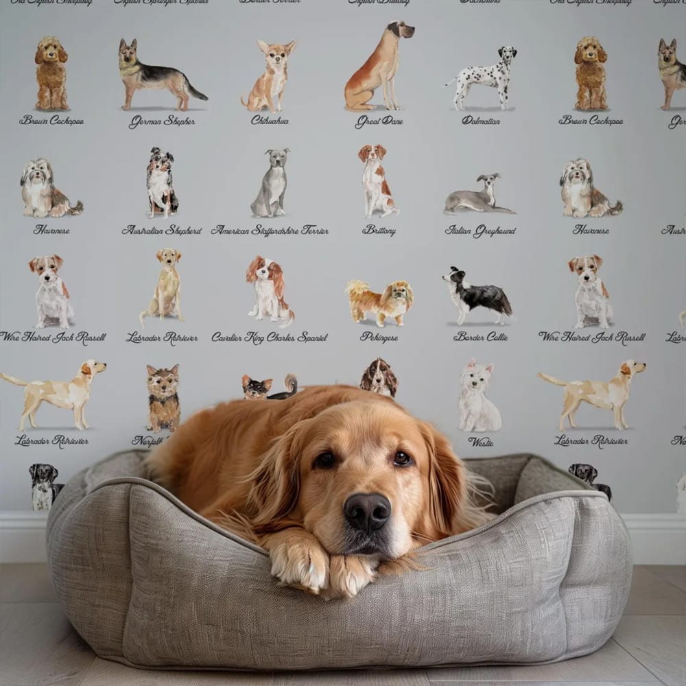 Papier Peint Chiens, papier véritable, 200x280cm, 8 feuilles — vue 3