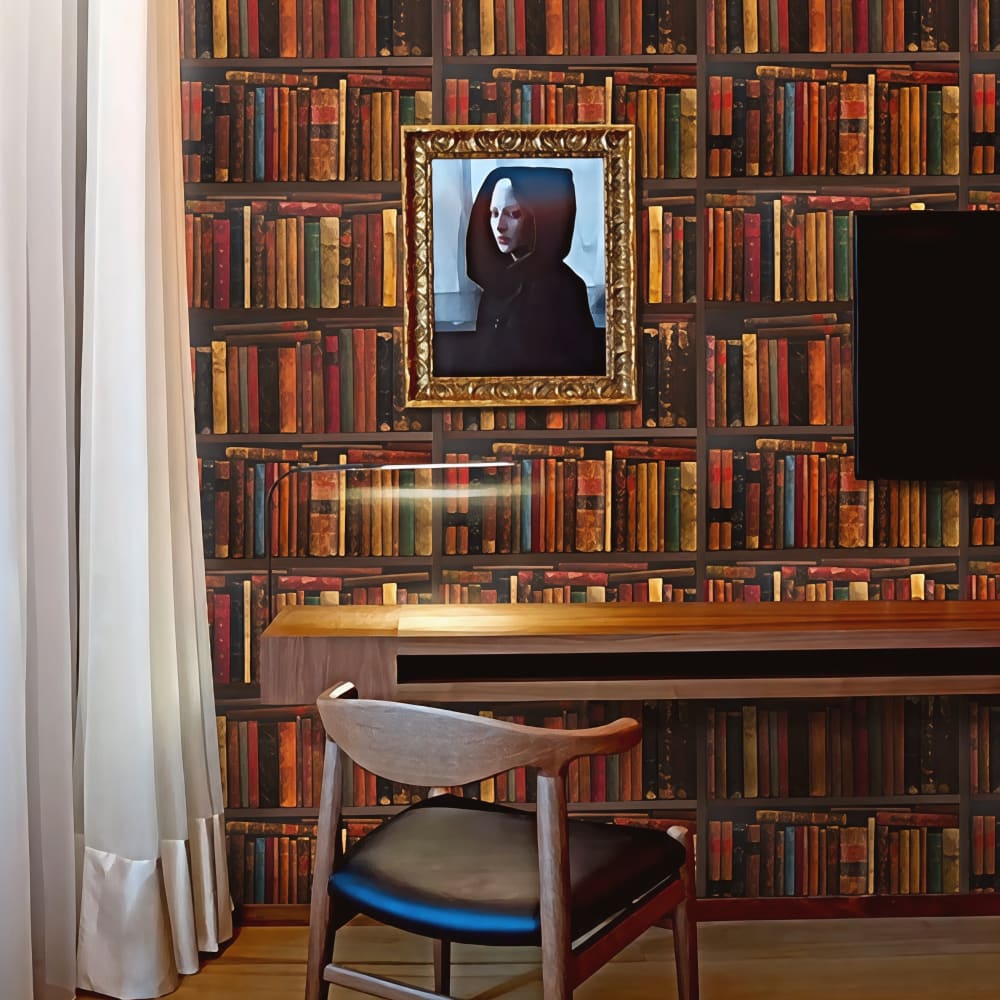Papier Peint Bibliothèque, papier véritable, 200x280cm, 8 feuilles — vue 3
