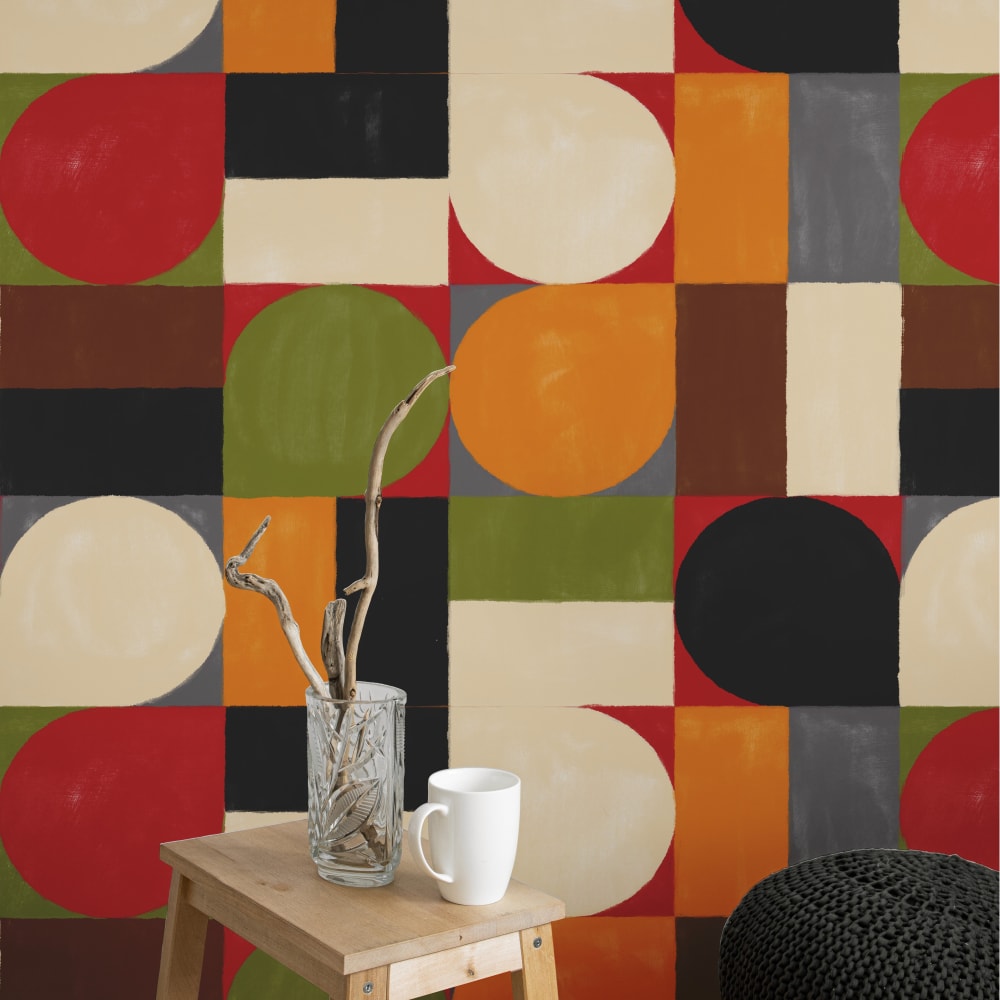 Papier Peint Bauhaus, papier véritable, 200x280cm, 8 feuilles — vue 3
