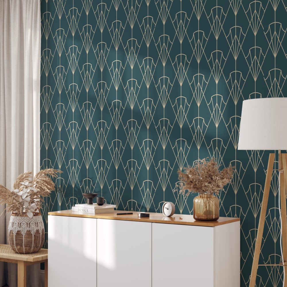 Papier Peint Art Déco, papier véritable, 200x280cm, 8 feuilles — vue 3