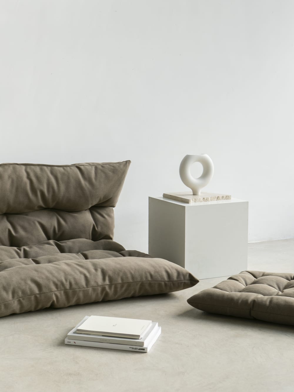 Cojín de suelo de algodón marrón 60x60 - Maisons du Monde