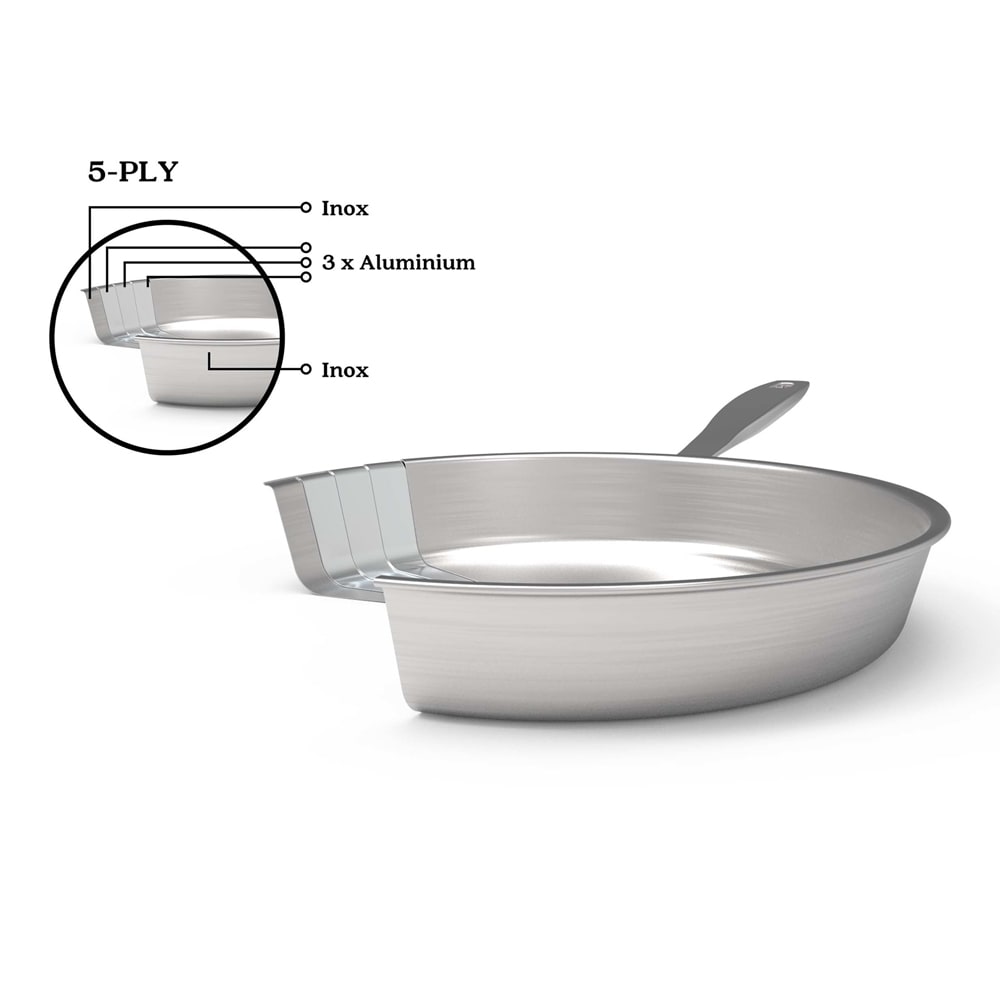 Poêle multiply   24 cm argent en inox H43.5