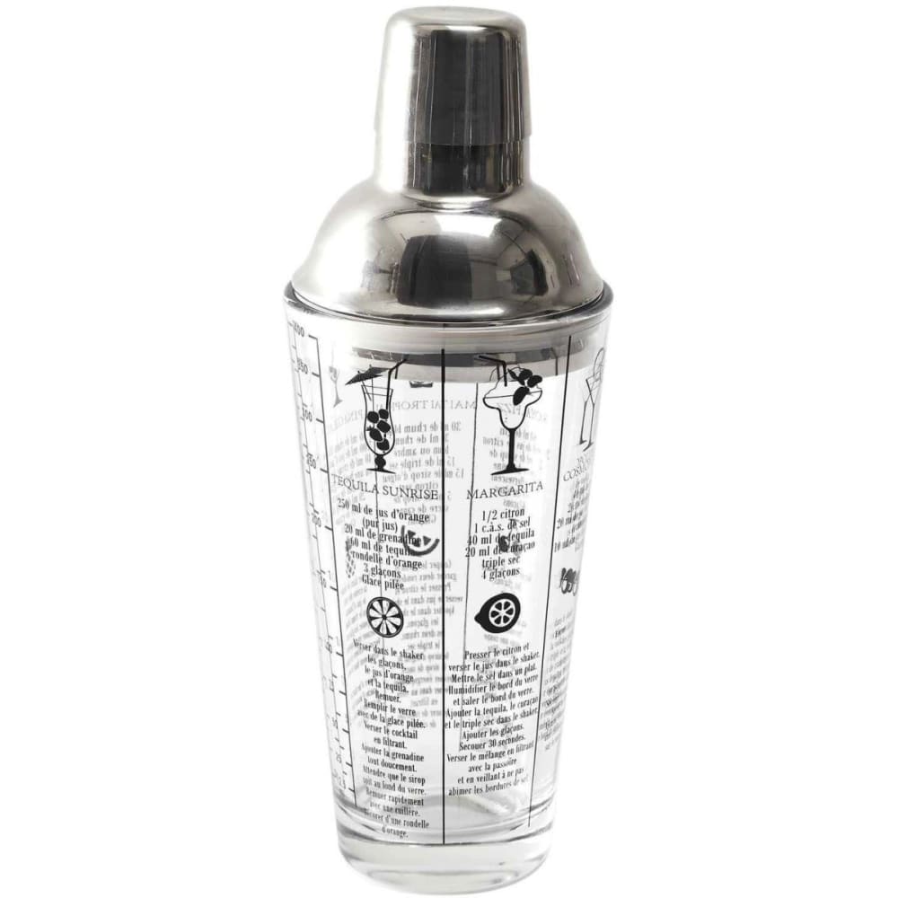 Cook Concept Shaker en verre 45 cl avec recettes lounge Argenté