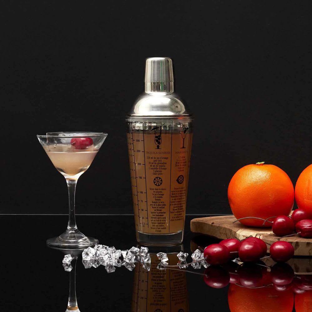 Shaker en verre 45 cl avec recettes lounge - Maisons du Monde