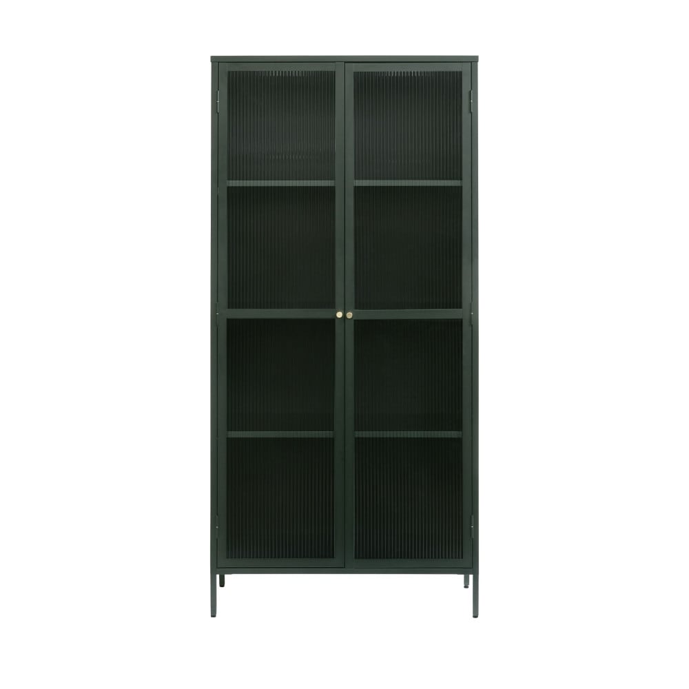 Vaisselier 2 portes en verre stié et métal H190cm - Vert foncé