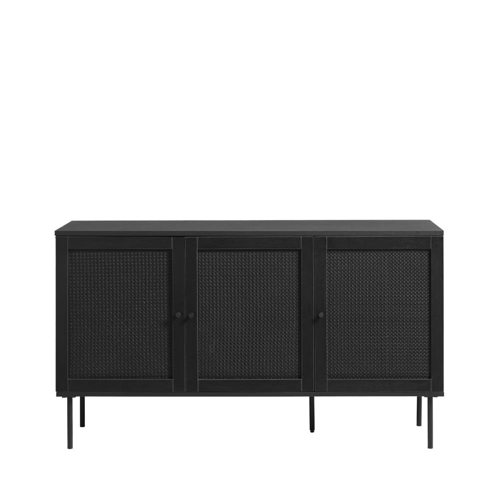 Buffet 3 portes en bois et métal L140cm - Noir