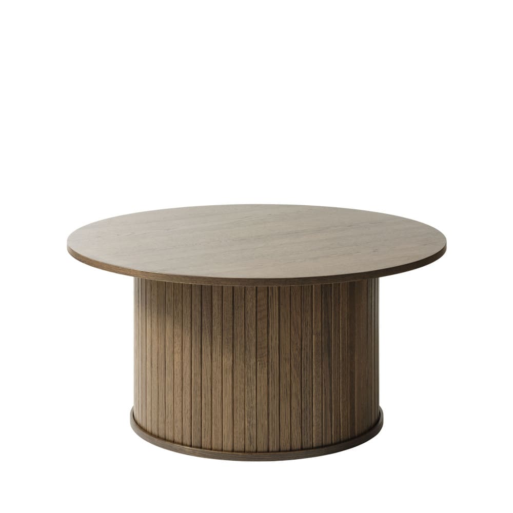 Table basse ronde en bois D90cm bois foncé