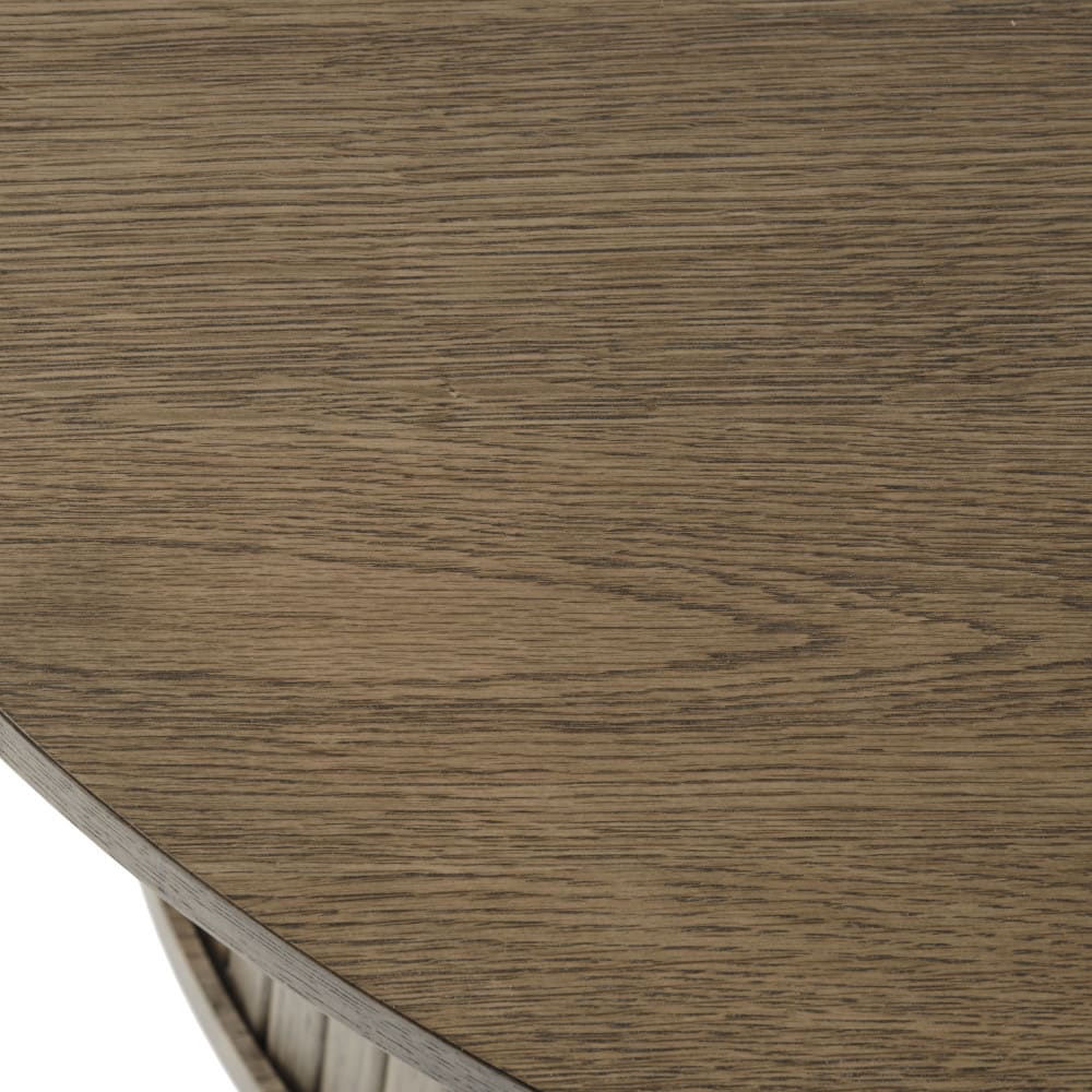 Table basse ronde en bois D90cm bois foncé