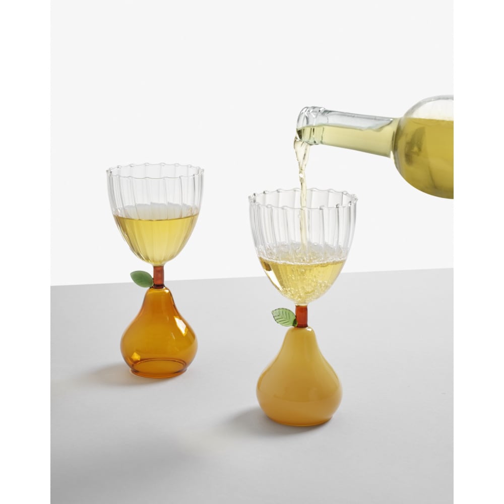 Verre à pied poire ambre - Maisons du Monde