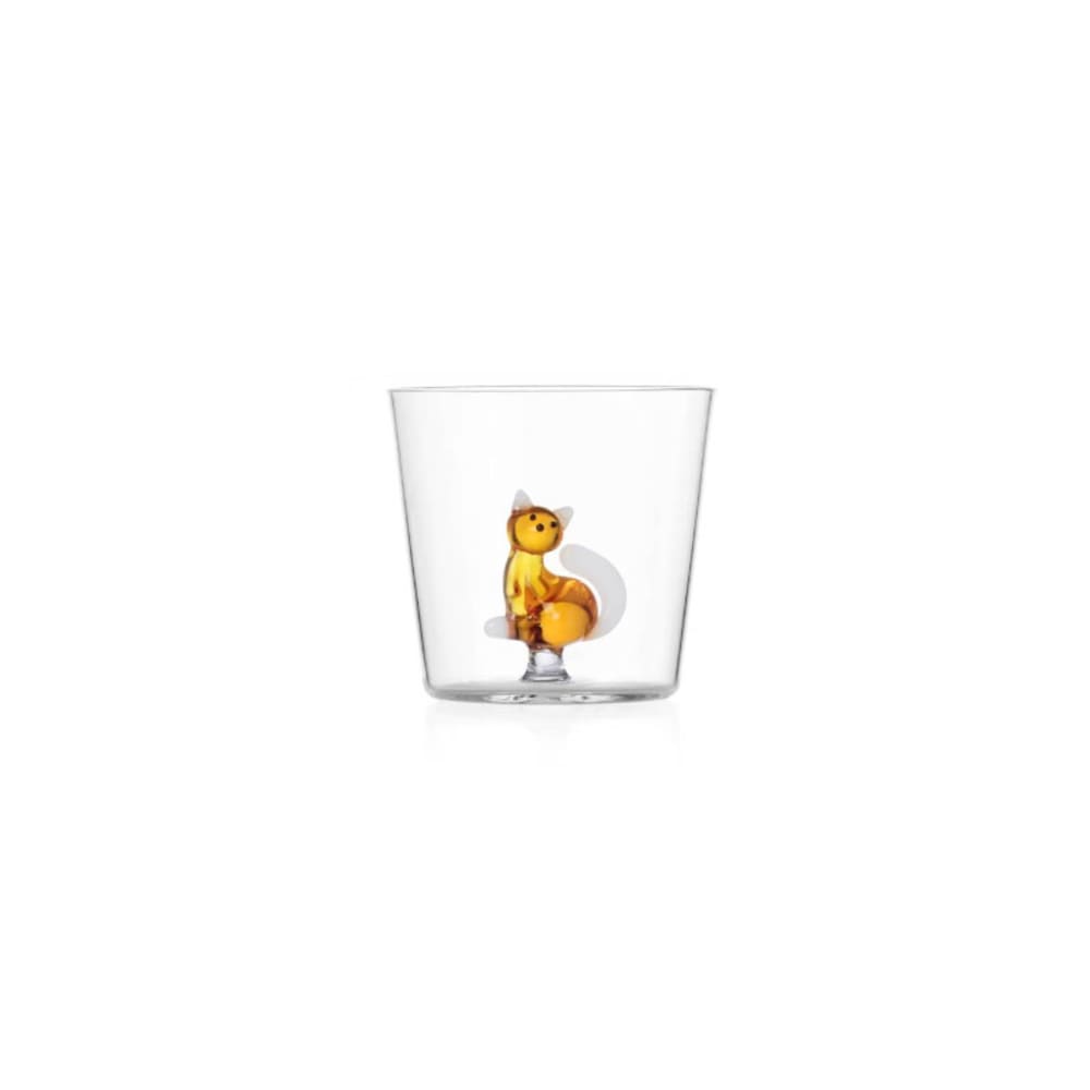 Verre chat ambre tabby cat