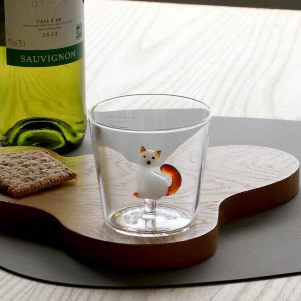 Verre chat blanc et ambre tabby cat - Maisons du Monde