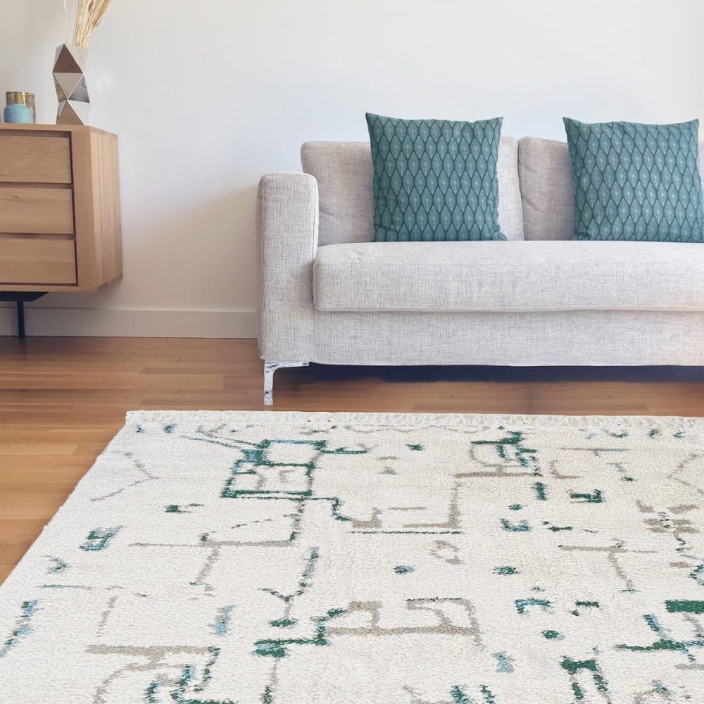 Alfombra gráfica y diseño azul grisáceo 120 x 170 cm - Maisons du Monde