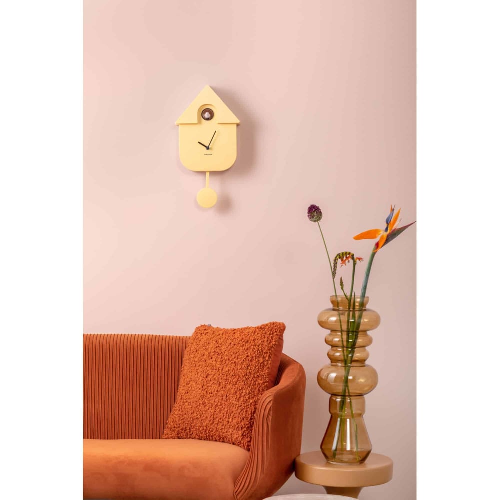 Horloge murale thermoplastique jaune 8.5x21.5x41cm - Maisons du Monde