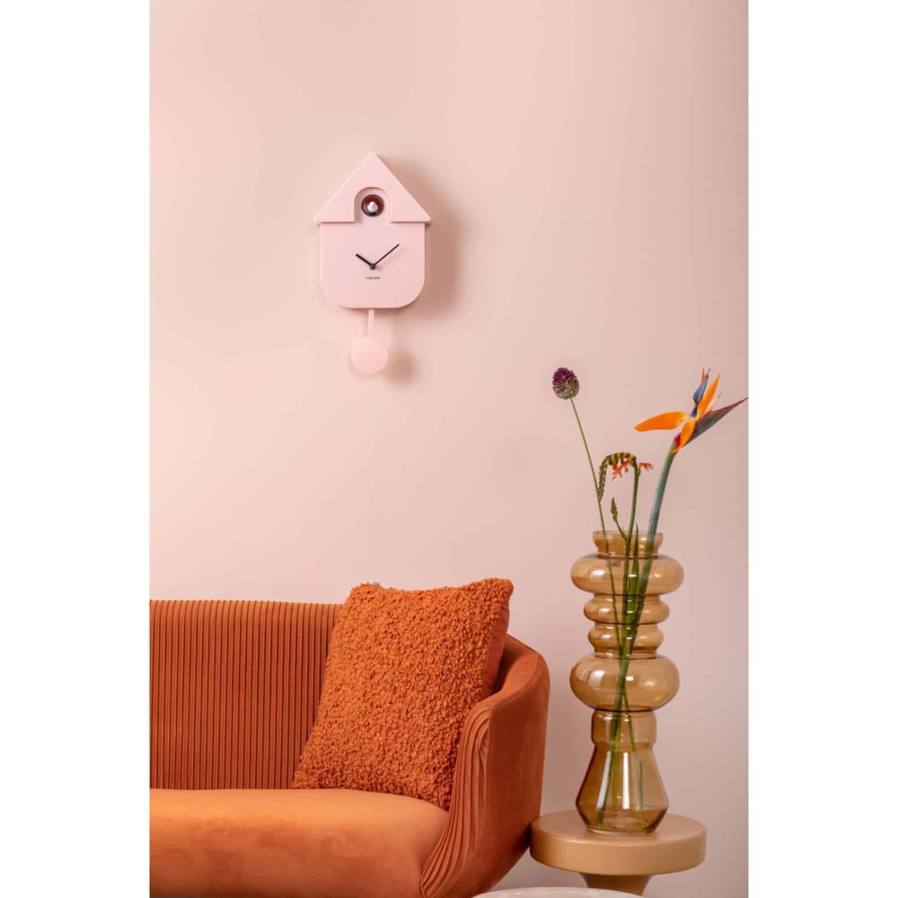 Horloge murale thermoplastique rose 8.5x21.5x41cm - Maisons du Monde