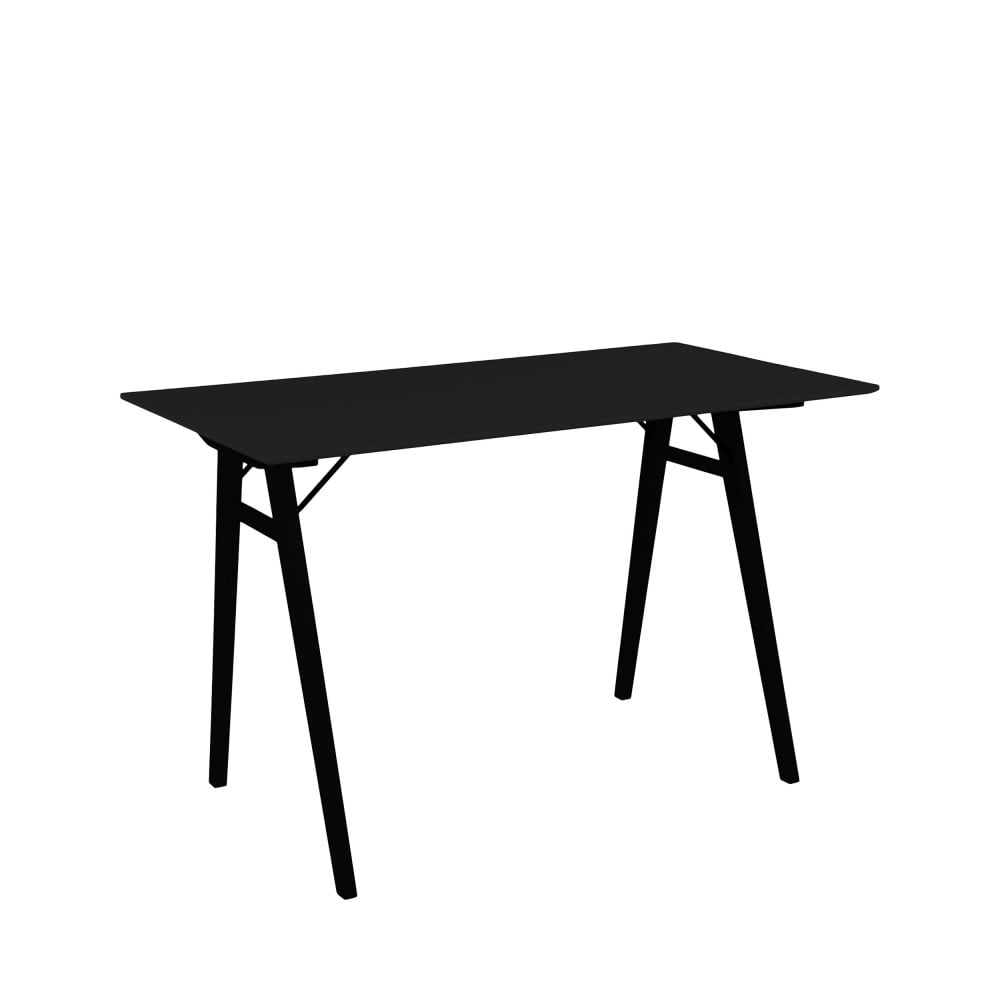 Bureau pieds bois noir L120cm - Noir