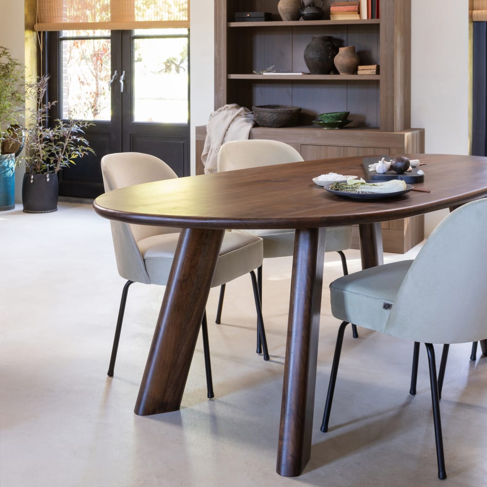 Esstisch Oval aus Mangoholz für 5 Personen, 200x100 cm - Maisons