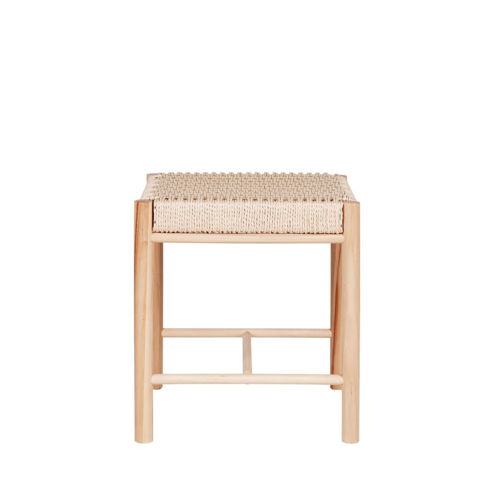 Tabouret en bois et corde h46,5cm - naturel