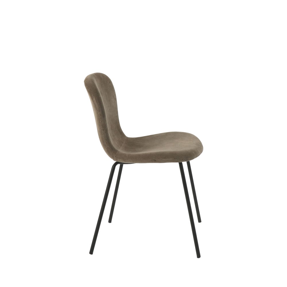 Chaise en velours côtelé pieds métal bronze - Maisons du Monde