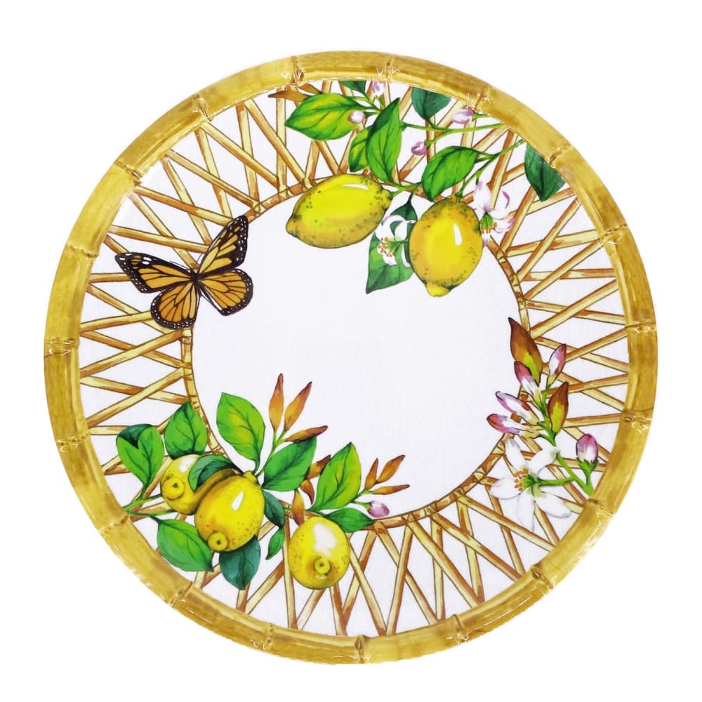 Petite assiette en mélamine imprimé de citrons ø 23 cm